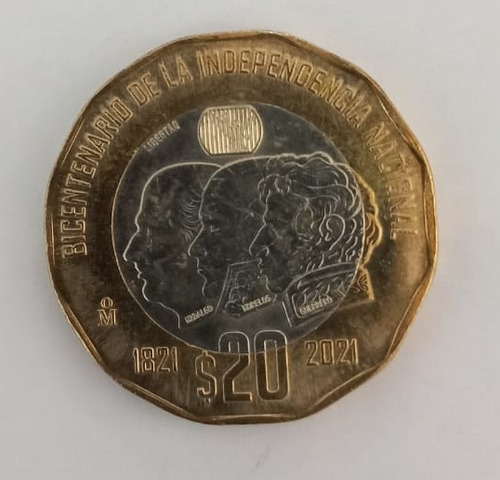 Moneda $20 Bicentenario Independencia Nacional 1921-2021