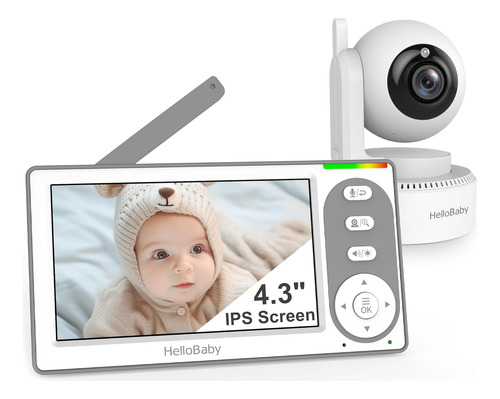 Hellobaby Monitor De Bebé De Vídeo De 4.3 Pulgadas Con Bater