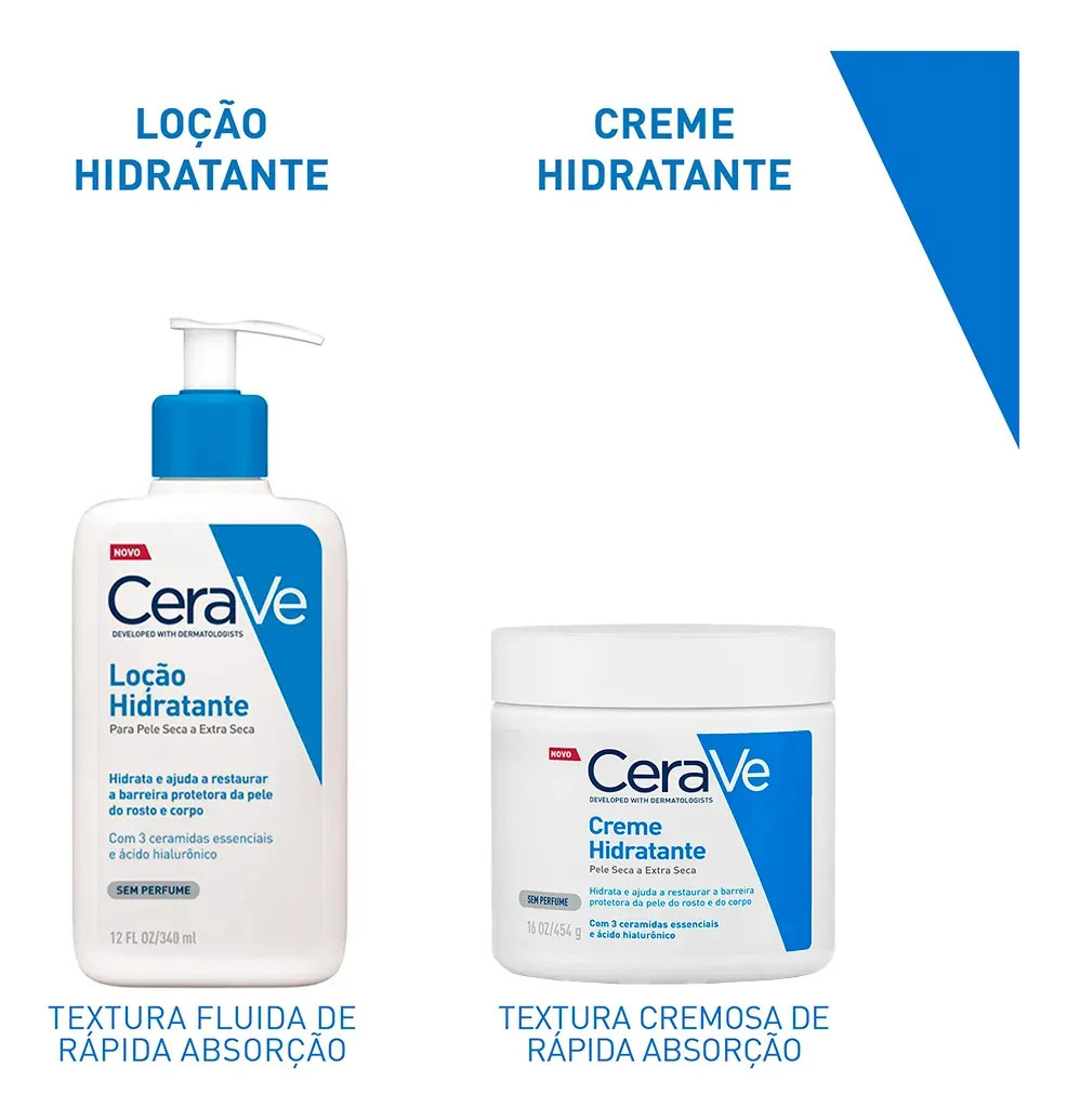 Loção Hidratante Corporal Sem Perfume, com Ceramidas Essenciais e Ácido Hialurônico, Textura Fluida CeraVe 473ml
