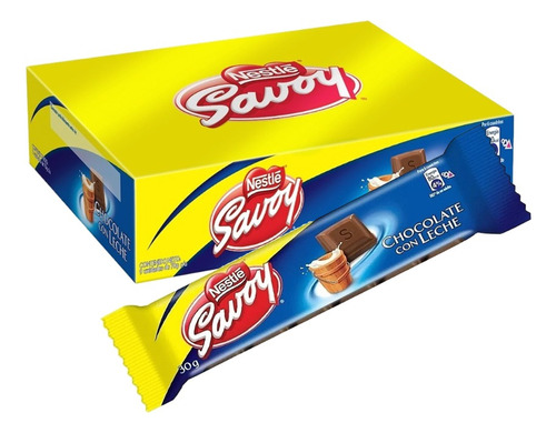 Caja De Chocolate Con Leche Savoy-12und X 30gr