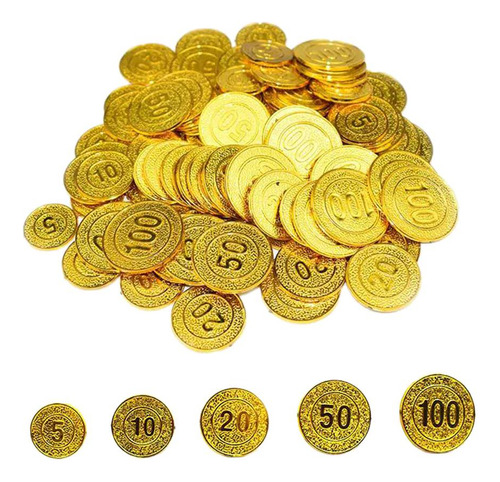 2 Monedas De Tesoro Pirata Oro 2.5-3.7cm Oro 2.5-3.7cm