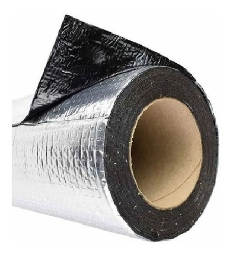 Imagem 3 de 5 de Kit 5 Mantas Asfáltica Aluminizadas Auto Adesiva-90cm X 10m
