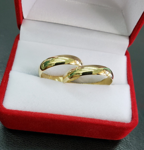 Imagen 4 de 8 de Par De Alianzas Oro 18k 1/2 Caña 4 Gramos