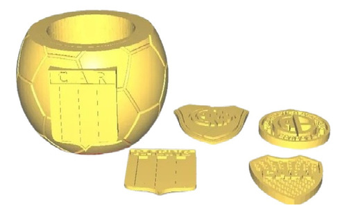 Mate Pelota Futbol Con Cuadros Set Archivo Stl Impresion 3d 