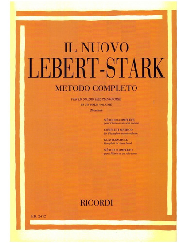 Metodo Completo Per Lo Studio Del Pianoforte, Un Solo Volume