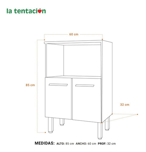 Imagen 3 de 7 de Kit Mueble De Cocina Para Horno Y Microonda La Tentación