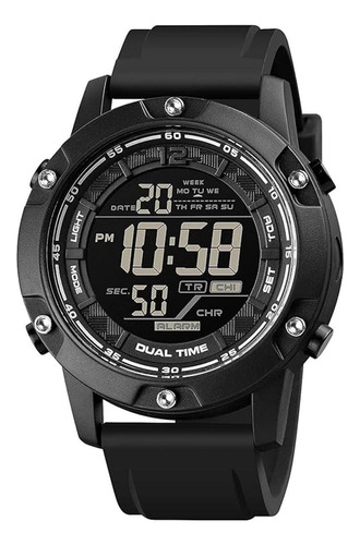 Reloj De Pulsera Digital Negro Para Hombre Con Cara