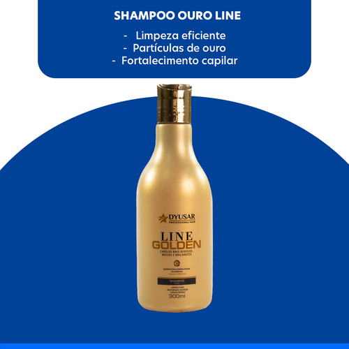 Kit 2 Shampoos Ouro Line Golden Profissional Dyusar 300ml