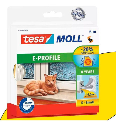 Burlete Adhes. Tesa Moll E-profile- Blanco 6m. Stop Chiflete