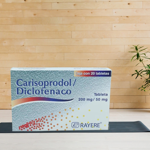 Carisoprodol Diclofenaco 200mg/50mg 2 Cajas Con 20 Tabletas