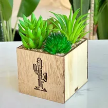 Comprar Planta Suculenta Artificial Maceta Madera Alto 7cm X An 7cm