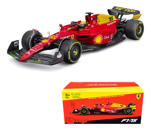 Bburago F1-75 Scuderia Ferrari 1/43 Charles Leclerc Modelo Color