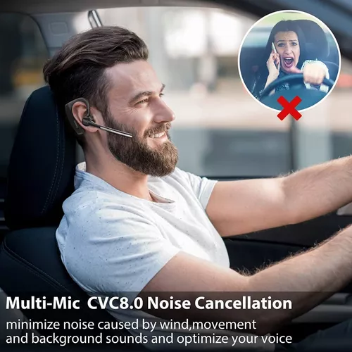 Auriculares Bluetooth para iPhone Android teléfono celular, auricular  Bluetooth V5.0 con CVC8.0 Dual Mic Cancelación de ruido y botones de