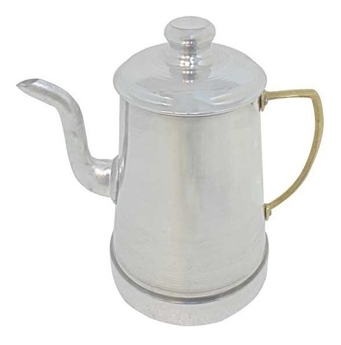 Cafetera Jarra 1.5 Litro Aluminio Asa Bronce Con Tapa Y Pico