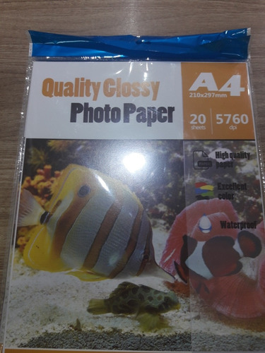 500 Folhas Papel Fotográfico Quality Glossy 180gm A4