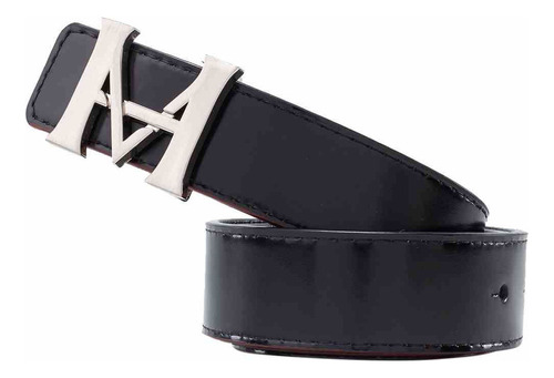 Cinturon Hombre Kit Monograma Doble Faz 3.5 Mario Adrian Mar Color Negro Talla M