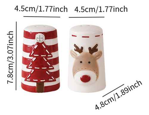 / 2 Piezas De Decoración Navideña De Salero Y Pimentero