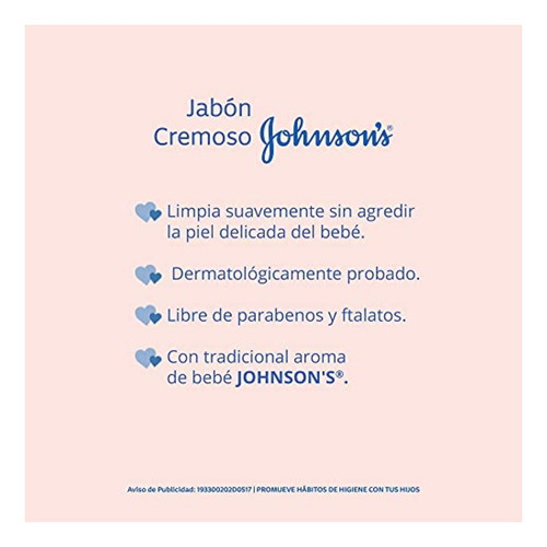 Jabón Cremoso Johnson's Original 3 Piezas De 75 G