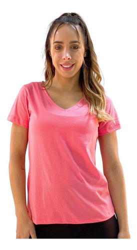 Imagen 4 de 5 de Outlet Remera Lina Polycotton Escote En V - Aerofit Sw