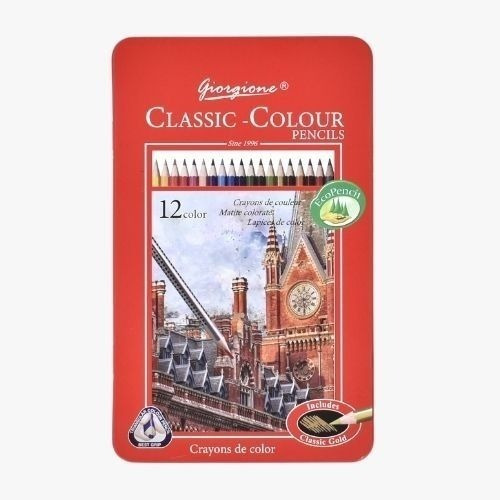 Imagen 2 de 10 de Lápices De Colores Giorgione Set 12pcs Caja Metalico