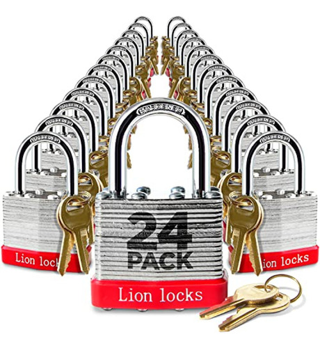 Candados  Lion Locks 24 Con Llaves Iguales Con Grillete De 1