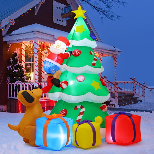 Decoración Inflable Para Árbol De Navidad De 7 Pies, Decorac