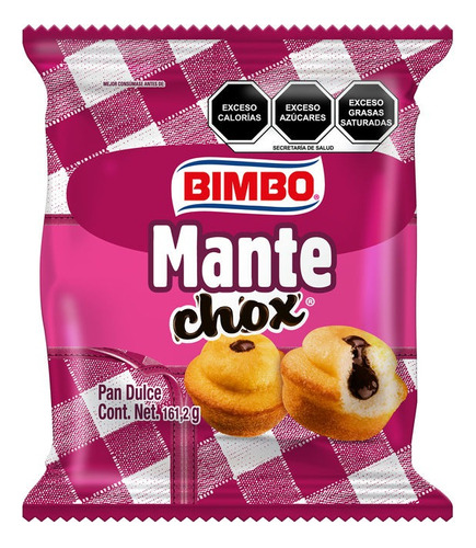 5 Pzs Bimbo Pan Dulce Mantechox 161gr