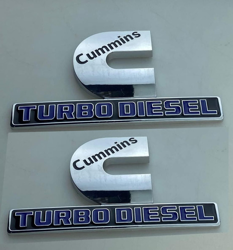 Paquete De 2 Emblemas Cummins Turbo Diesel, Insignias Con...