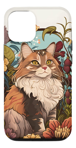 Funda Para iPhone 12/12 Pro Mainecoon Con Diseo De Acuarela,