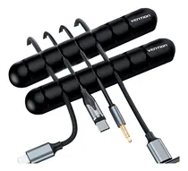 Comprar Organizador de Cables Adhesivo Vention - Para 7 Cables con Pegamento 3M - Desktop Cable Manager Negro de Silicona - Tres Slots \u002F Puertos - Para Escritorio Pc Audio Bandeja - Pack 2 unidades - KBSB0-2