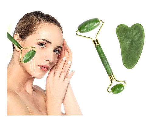 Rolo De Pedra Jade Natural - Massageador (roller Facial)