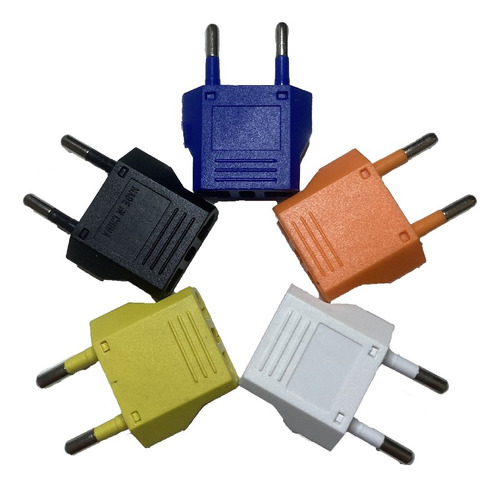 5x Pack Adaptador Enchufe Americano 5 Colores 1200w