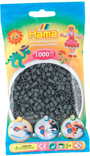 Hama Beads Midi Perler 1000 Unid Color Gris Oscuro Pixel Art