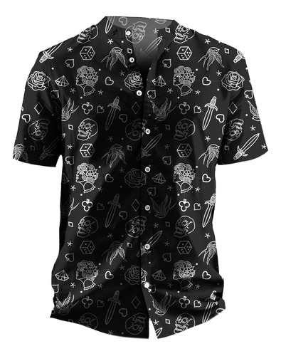 Camisa Hombre Estampada | Tattoo | Cuello Neru Mao 