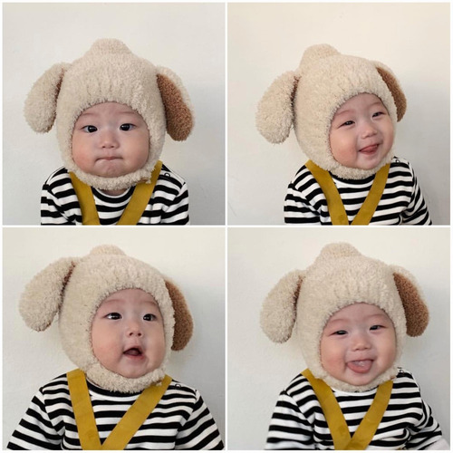 Imagen 2 de 6 de Gorro Con Cuello Para Bebé Niño/a Diseño Invierno Calientito
