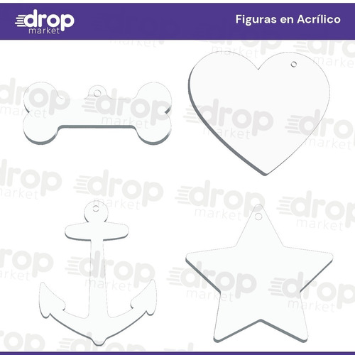Figuras Acrílico Formas Dijes Souvenirs Llaveros 4 Cm. X10u.