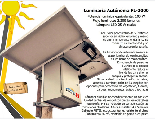Imagen 2 de 10 de Luminaria Panel Solar Fl-3000 Leds 36w Lámpara Sensor Movimi
