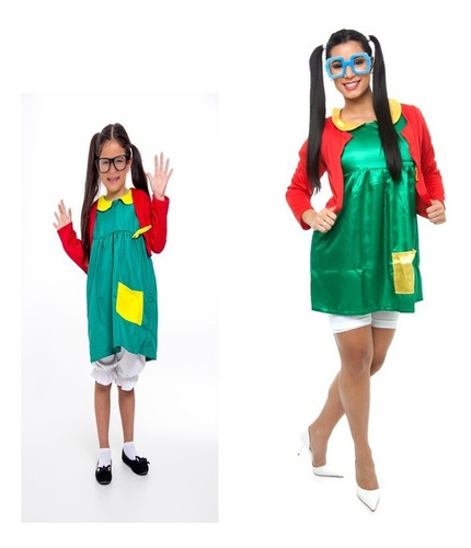 Fantasia Chiquinha Mãe E Filha ,da Turma Do Chaves, Kit 2