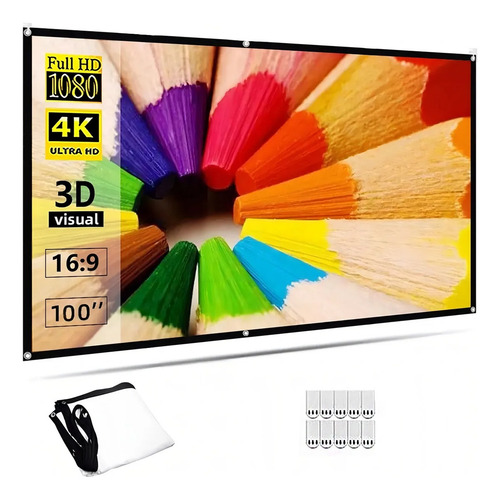 Pantalla Proyector Portátil 100 Pulgadas 16:9 Proyección