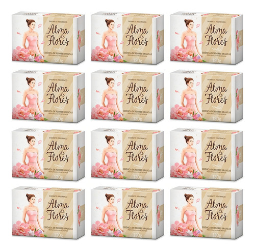 12un Sabonete Alma De Flores 130g Fragrâncias A Escolher