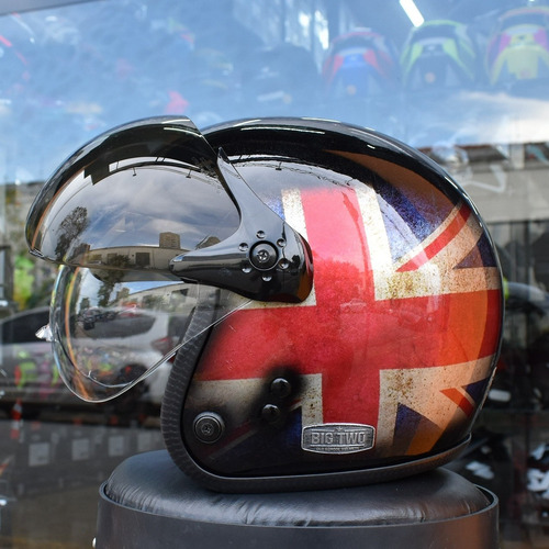 Capacete Peels F21 Reino Unido Custom Com Queixeira Aberto