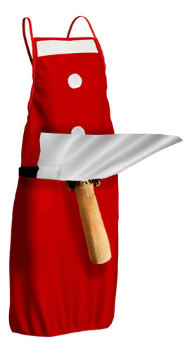 Delantal Magic Diseño Duende Con Sorpresa Color Rojo Diseño De La Tela Santa