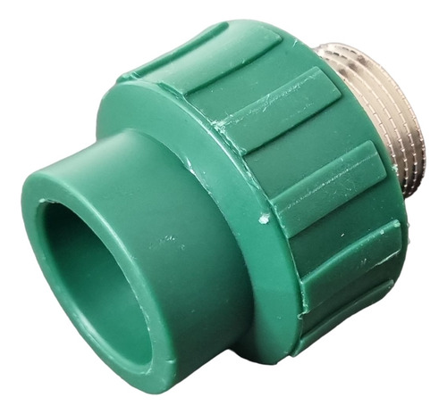 Cupla Fusión 32mm C/ Inserto Metálico Rosca Macho 1 Latyn Acabado Mate Color Verde
