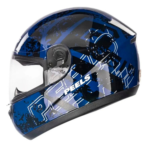 Capacete Peels Spike Mob Azul Preto Brilho Nf Novo