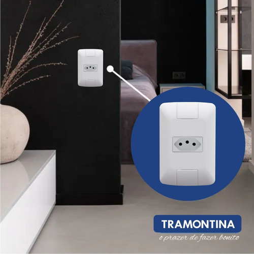 Tomada Simples 20a Embutir Parede 4x2 Branca Aria Tramontina