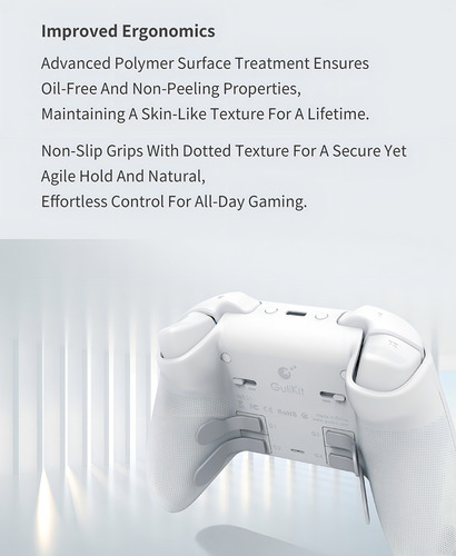 Controlador Bluetooth Gulikit Kk3 Max Para Nintendo Switch Color Blanco