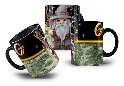 Caneca Porcelana Coleção Gandalf Mago The Lords Of The Rings