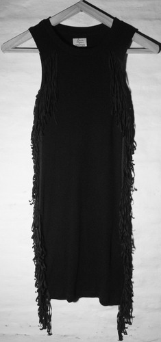 Vestido Negro Con Flecos - Zara - | MercadoLibre