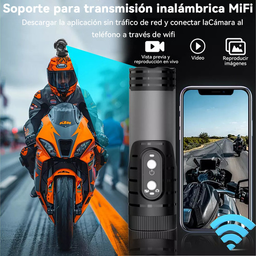Skululu Cámara Deportiva De Ciclismo En Motocicleta 1080p Ip66 Impermeable Wifi Camera