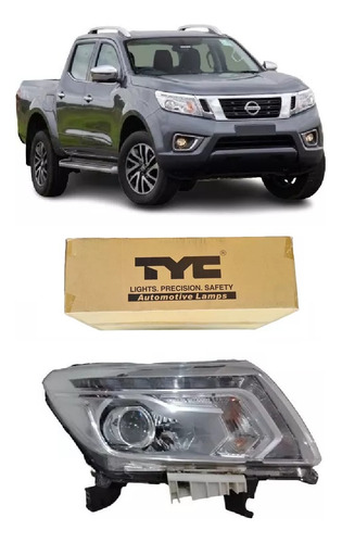 Farol Nissan Frontier Direito 2016 17 18 19 20 21 C/ Drl Led